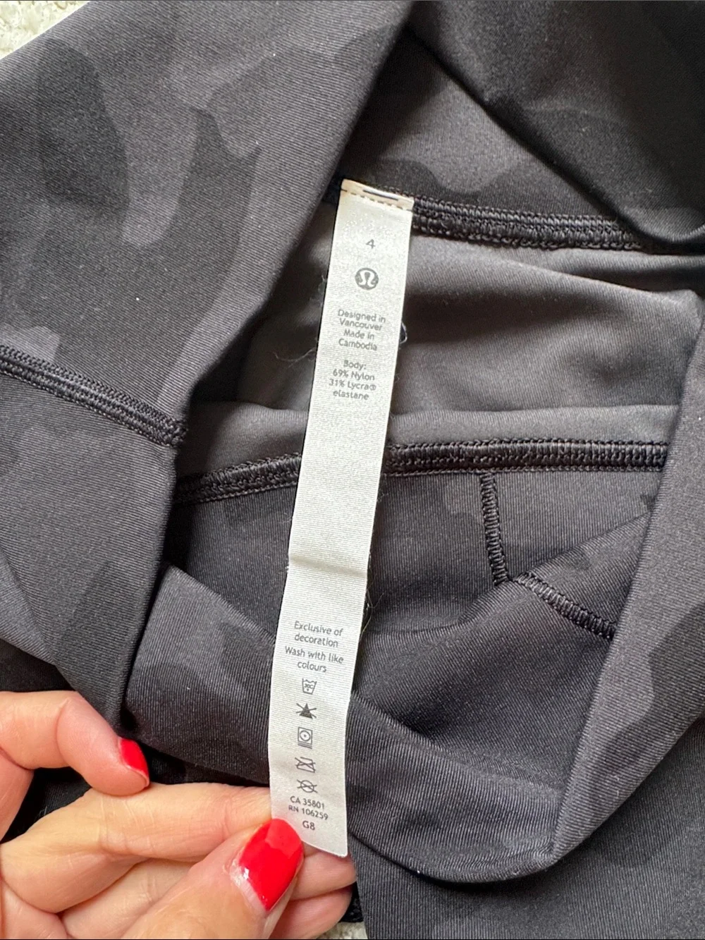 Lululemon Black Camo crop